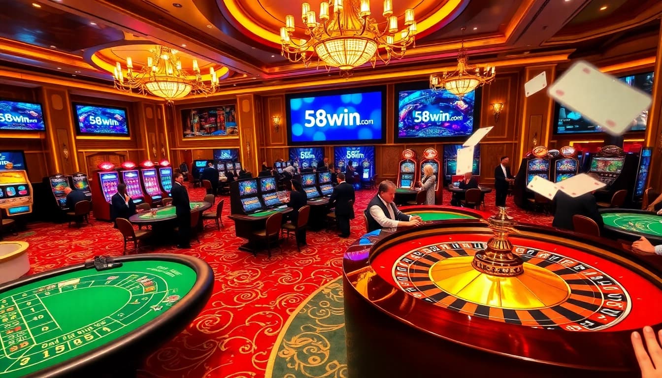 Players engaged in thrilling games at 58win com casino, showcasing excitement and strategy.