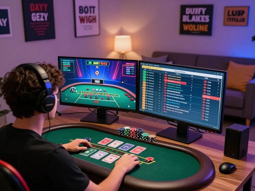 Experience online gaming at open88 with a user engaged in live dealer blackjack and sports betting