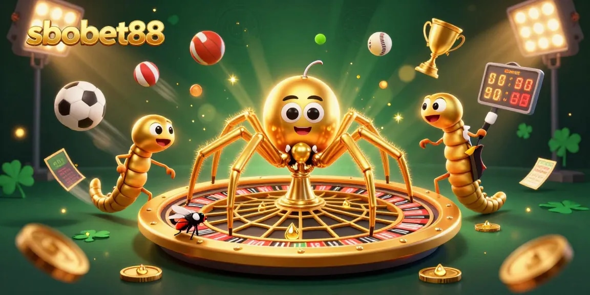 Place your bets with sbobet88 on this vibrant illustration featuring exciting sports betting elements.