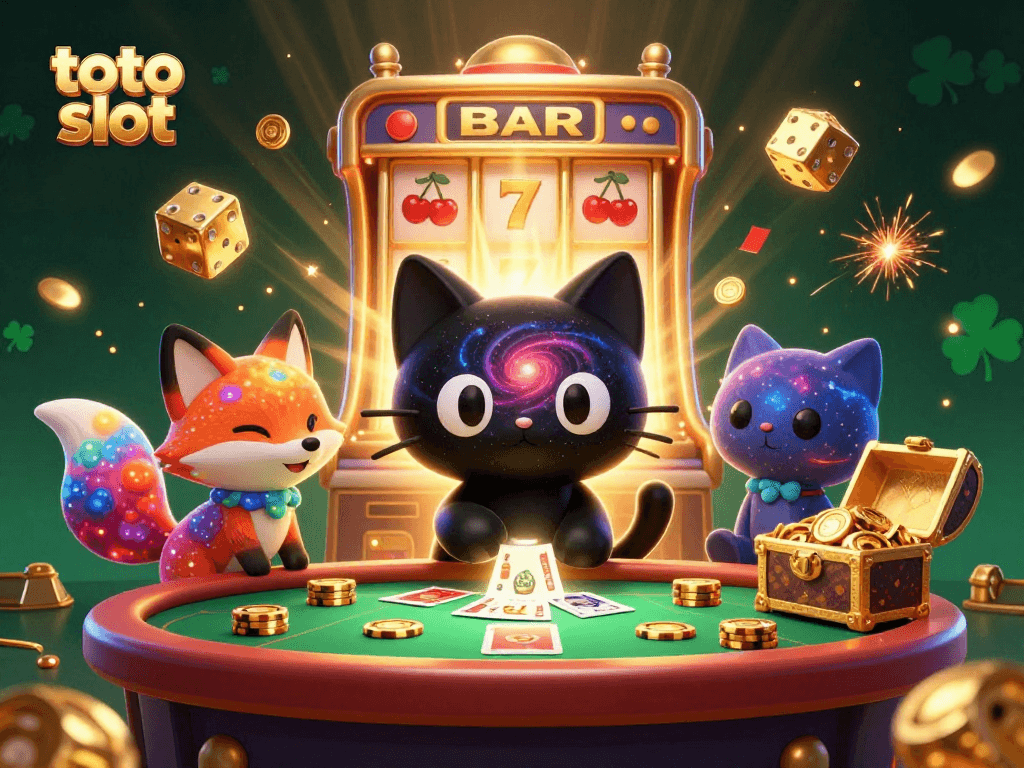Engage with the thrilling toto slot experience featuring vibrant characters and exciting game elements.