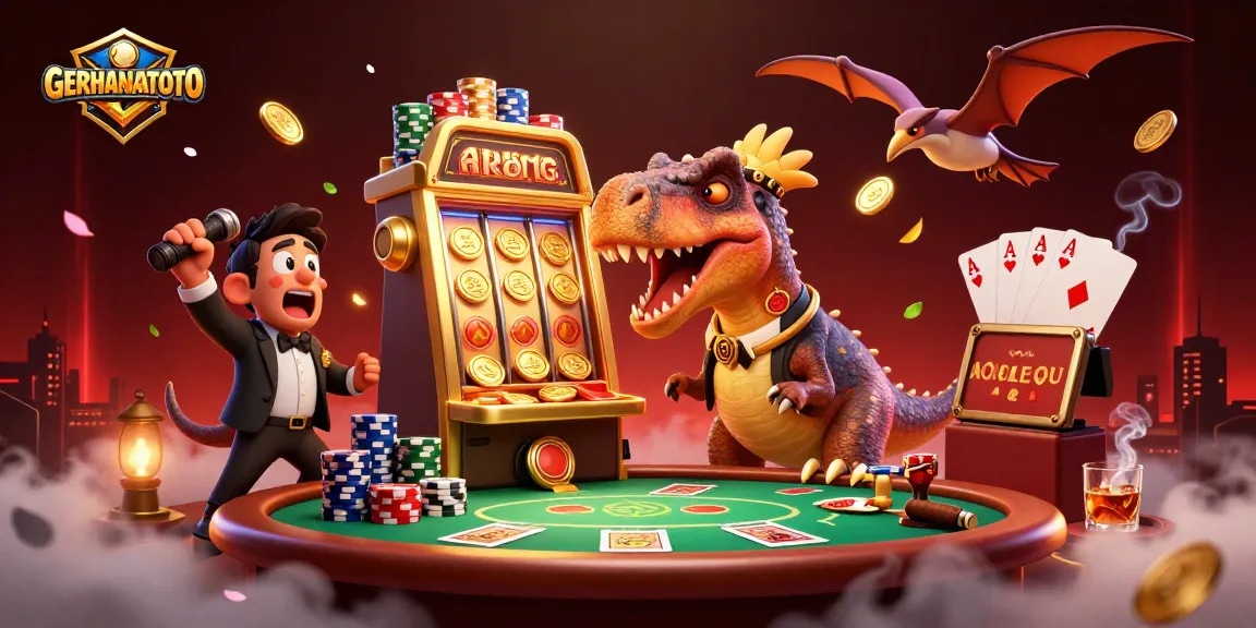 GERHANATOTO menghadirkan permainan dengan slot machine emas dan pelopor dino dalam kemenangan jackpot.