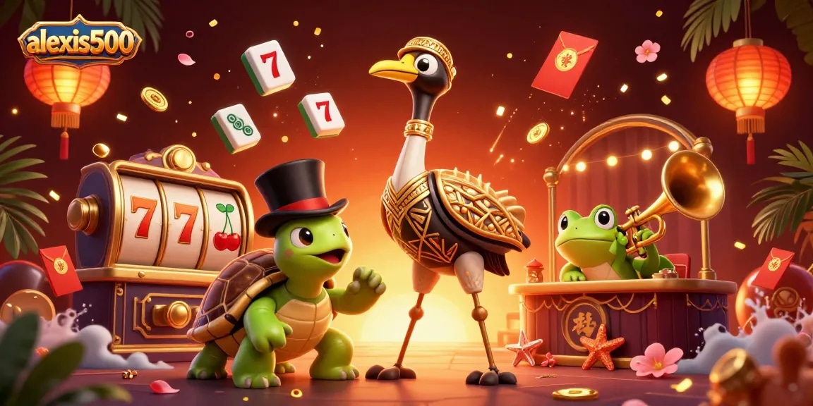 Experience winning strategies at alexis500 with vibrant casino elements in a dynamic 3D scene.