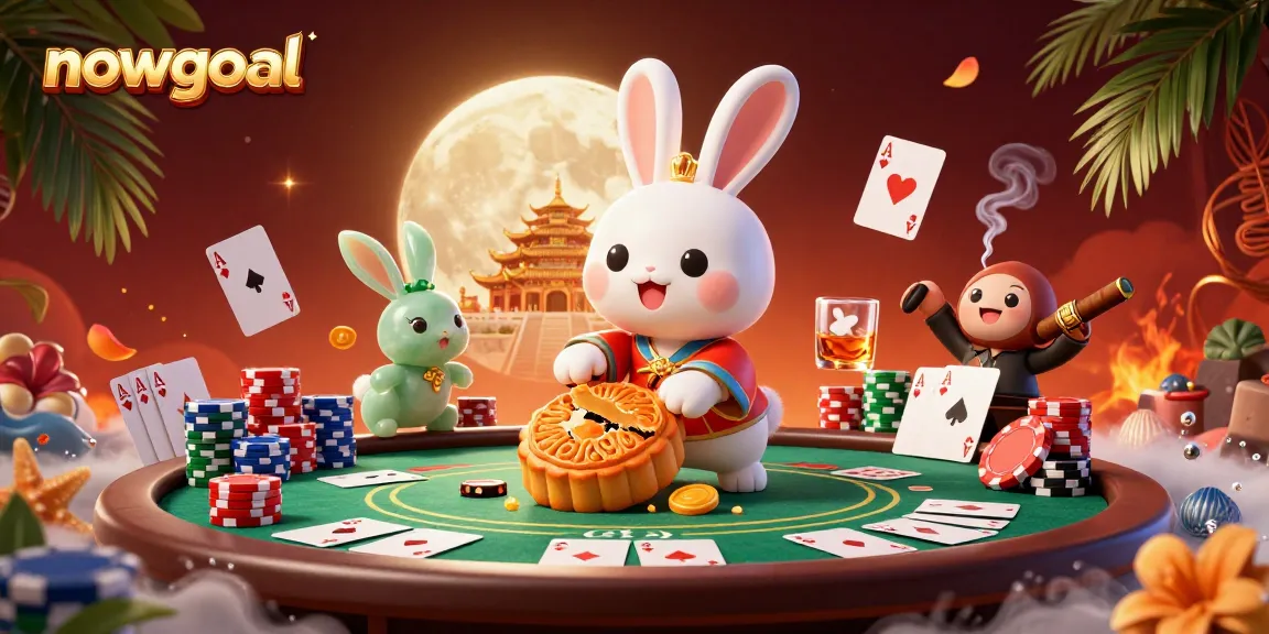 Experience the excitement of nowgoal with poker-themed lunar celebration featuring enchanting characters.