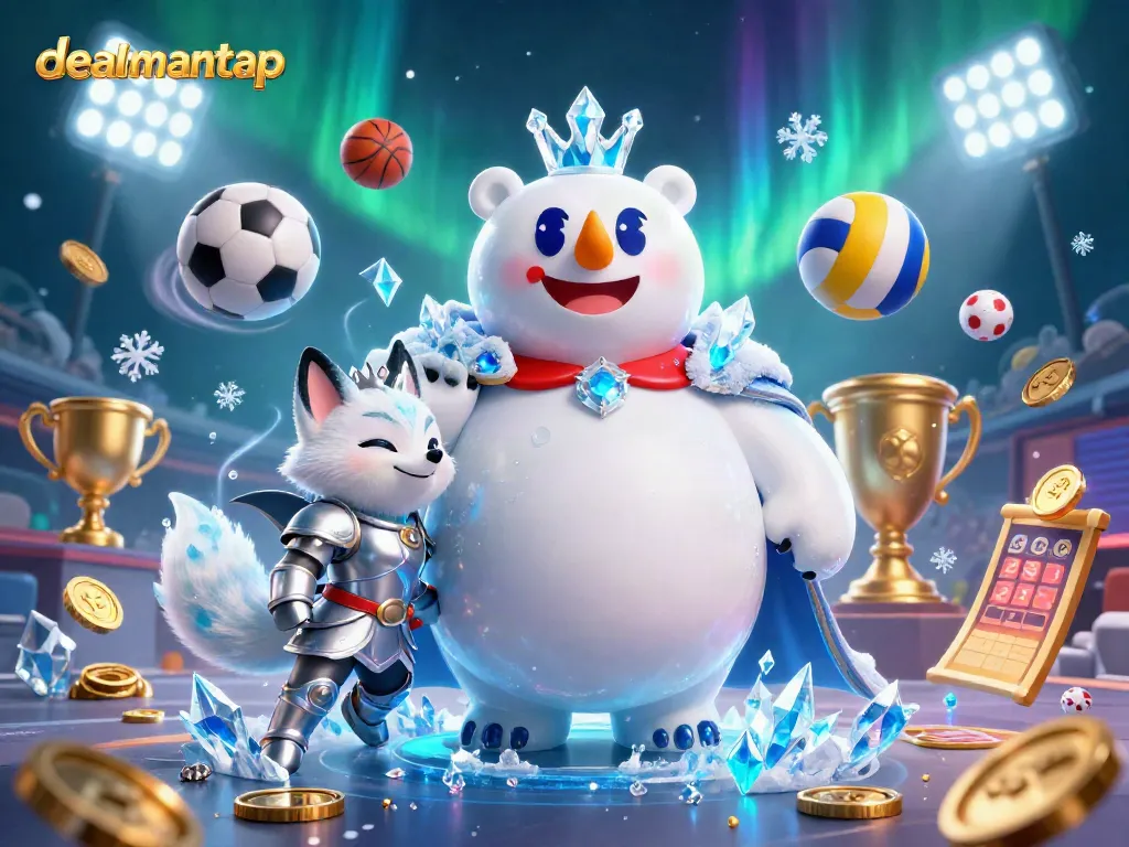 Engage with thrilling action on dealmantap, featuring an ice king polar bear and dynamic sports elements.