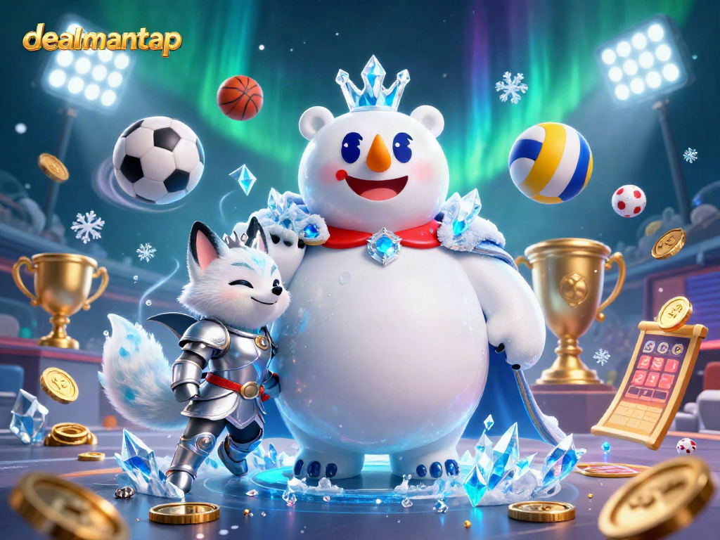 Engage with thrilling action on dealmantap, featuring an ice king polar bear and dynamic sports elements.