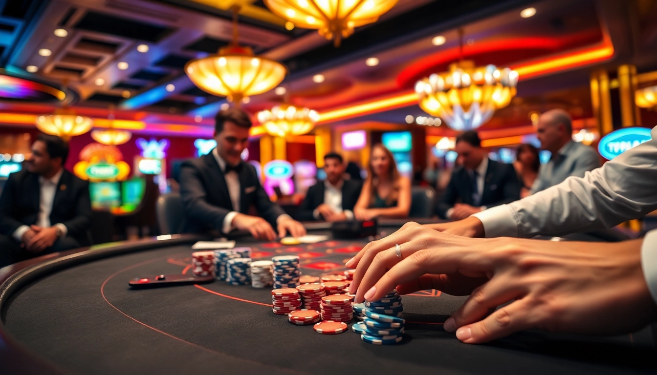 Permainan togel389 yang menarik di meja kasino, pemain antusias berjudi.