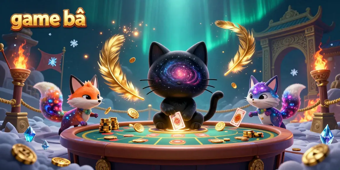 Experience thrilling game bài action with a cosmic casino setting featuring vibrant characters and dynamic elements.