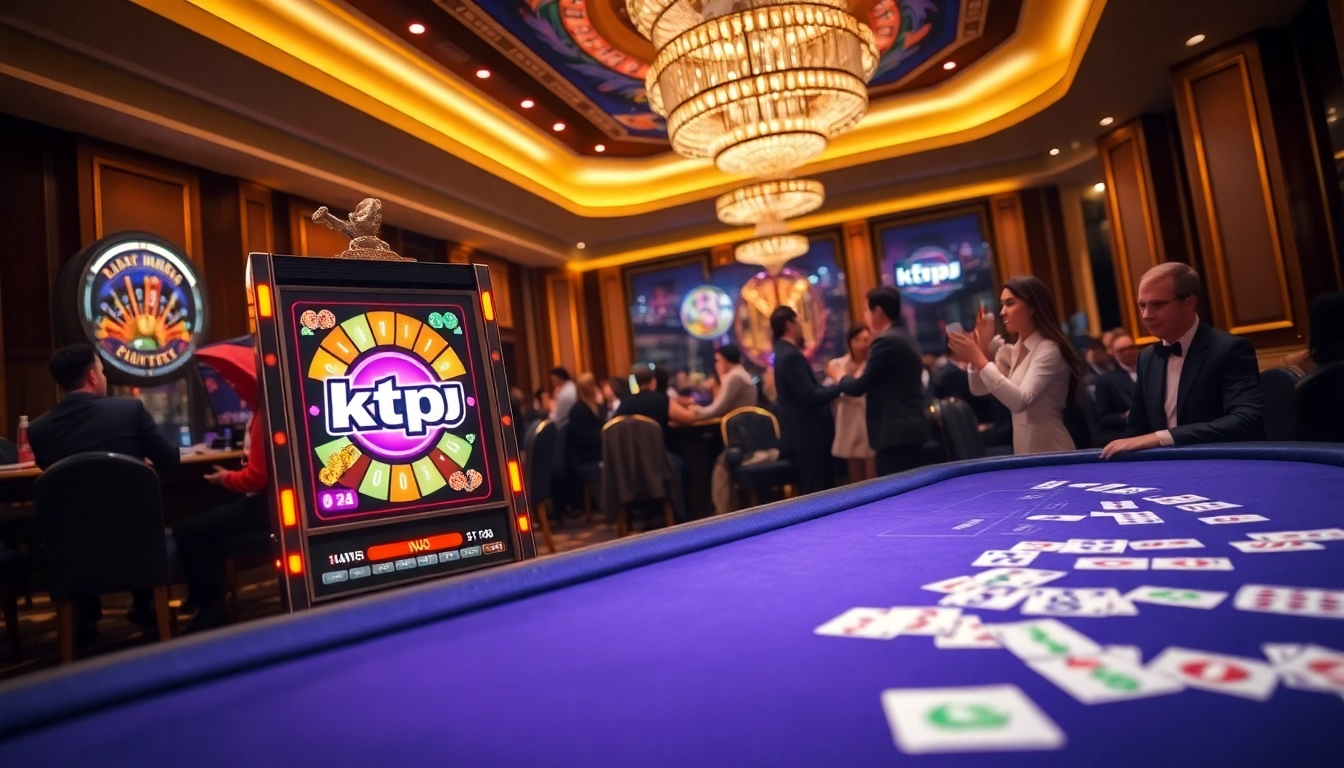 Players enjoy winning with ktpjitu at a vibrant casino slot machine.