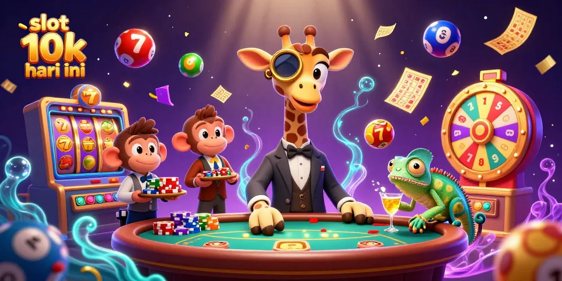 Experience slot 10k hari ini with top giraffe at a vibrant casino scene