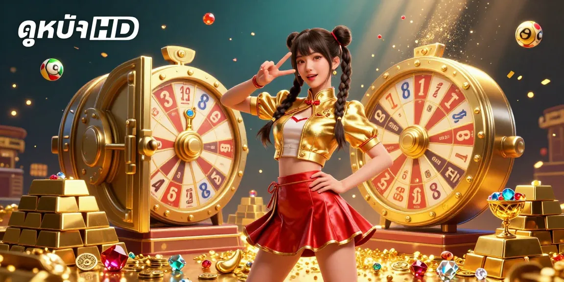 Engage in thrilling casino moments with ดูหนังHD featuring vibrant visuals of playful lottery elements.