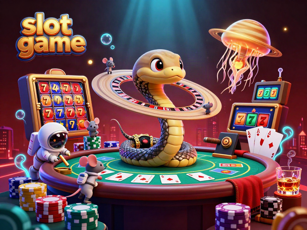 Engaging slot game scene featuring vibrant 3D cartoon elements, with characters and dynamic casino visuals.