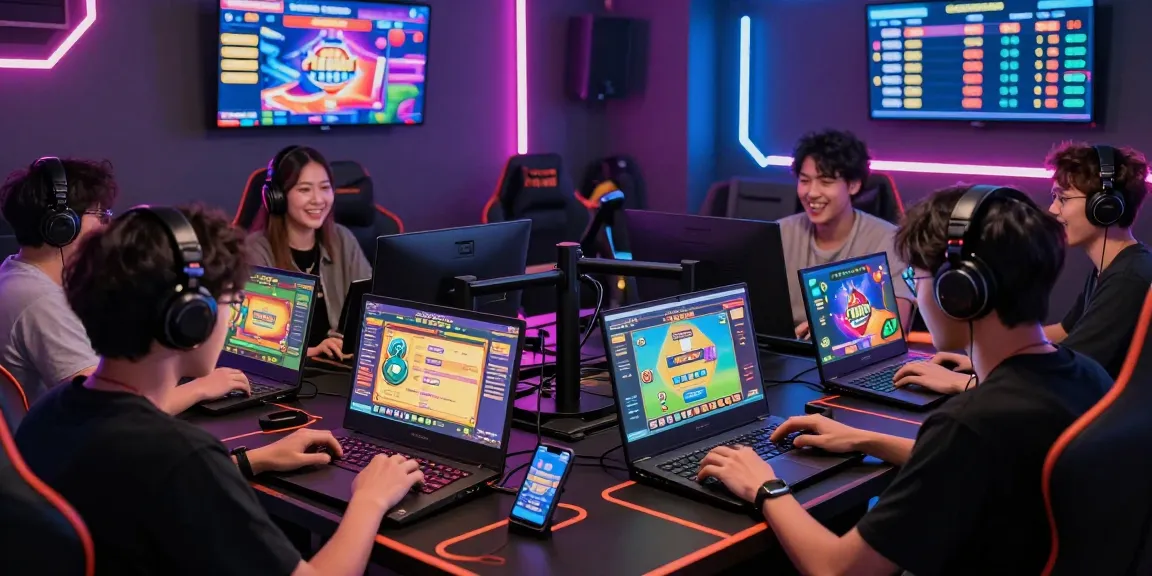 Togel players engaging in vibrant online gaming atmosphere with neon visuals.
