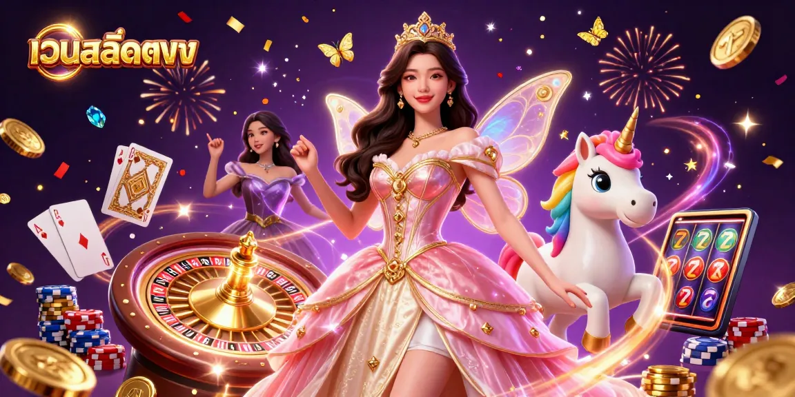 Experience the thrill of เว็บสล็อตตรง with captivating casino elements and vibrant characters.