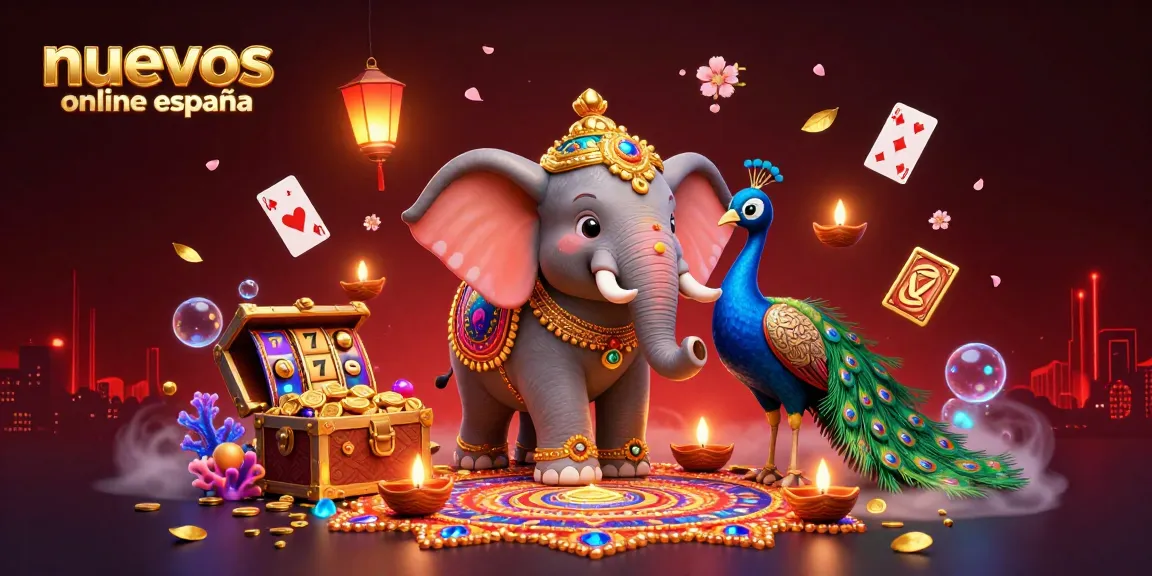 Experience the excitement of nuevos casinos online españa with vibrant slot reels and dynamic gaming elements in this detailed illustration.