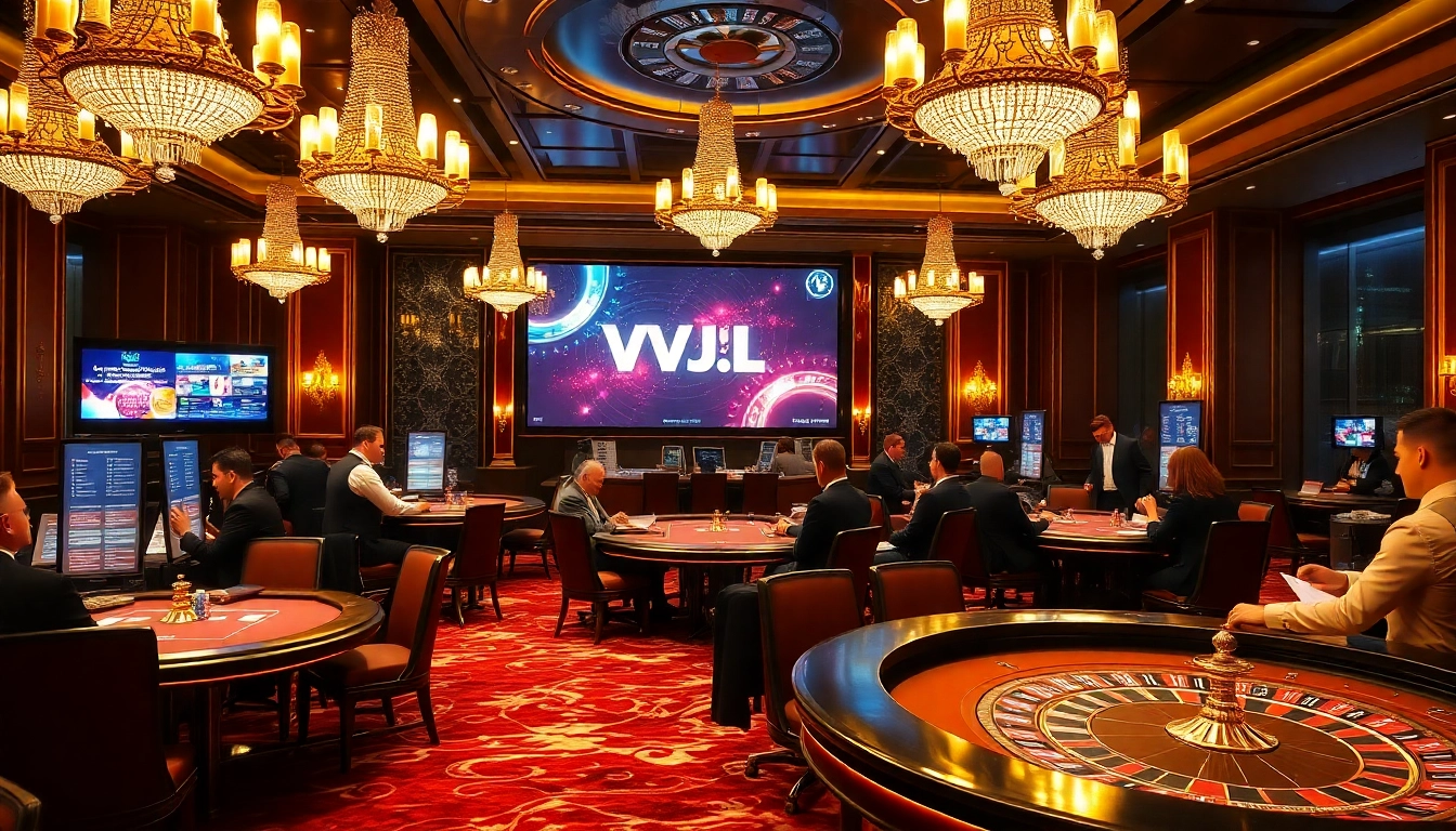 Experience excitement at VVJL casino with professional gaming tables and eager players.