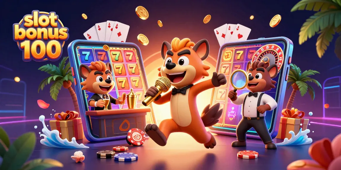Experience the thrill of winning with slot bonus 100 in a vibrant casino scene.
