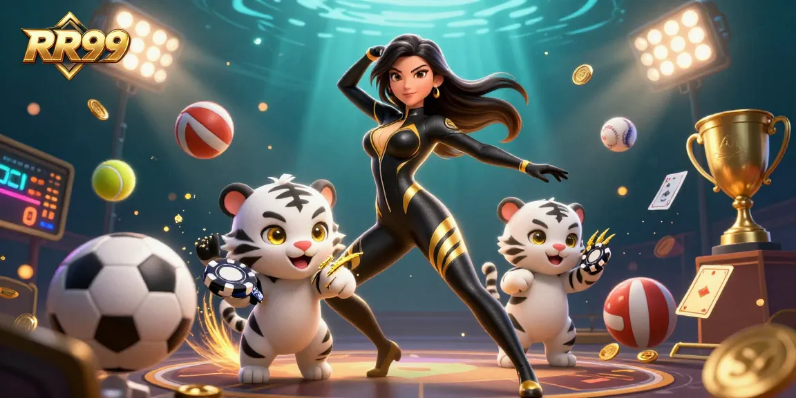 Win big with RR99 in this dynamic casino scene featuring engaging gaming elements and action.
