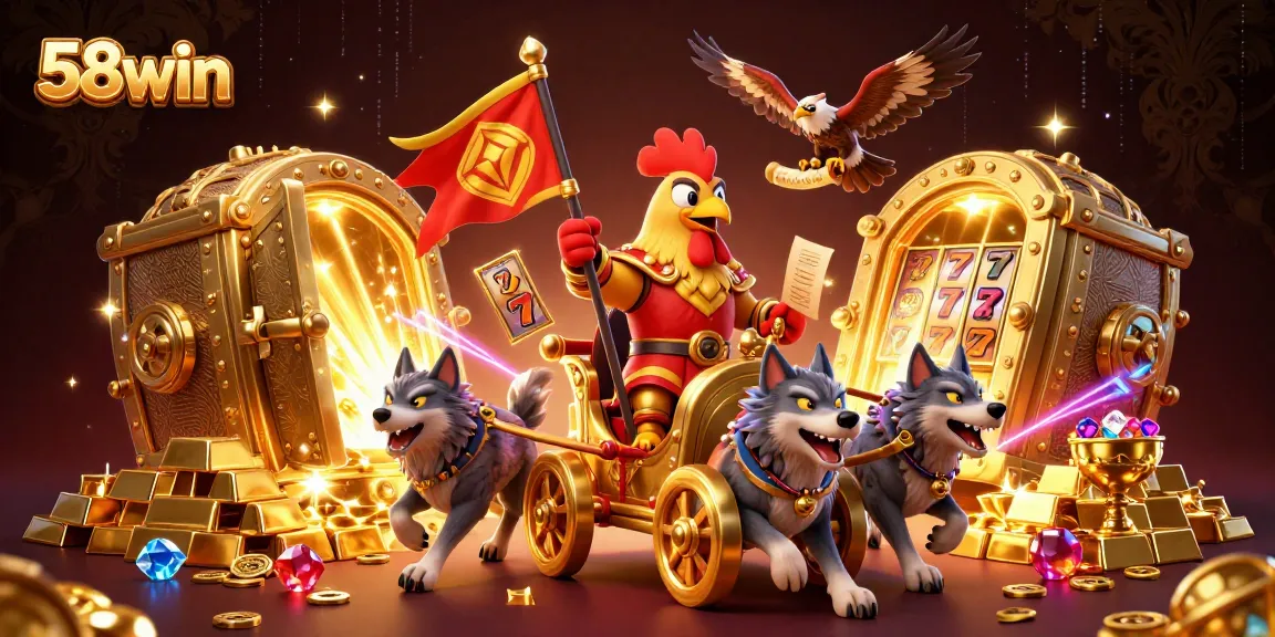 Experience thrilling gameplay with 58win as the golden warlord and his allies dominate the treasure-laden scene.