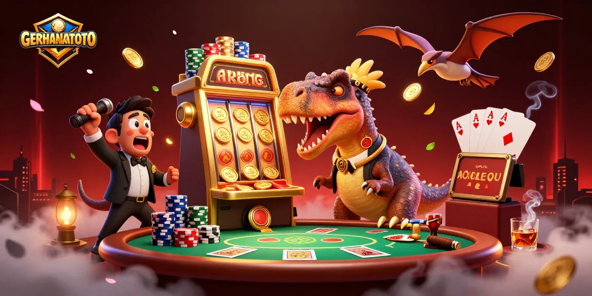 GERHANATOTO menghadirkan permainan dengan slot machine emas dan pelopor dino dalam kemenangan jackpot.