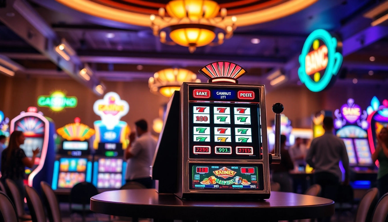 Menarik perhatian dengan Slot deposit 5000 di mesin judi modern yang bercahaya.