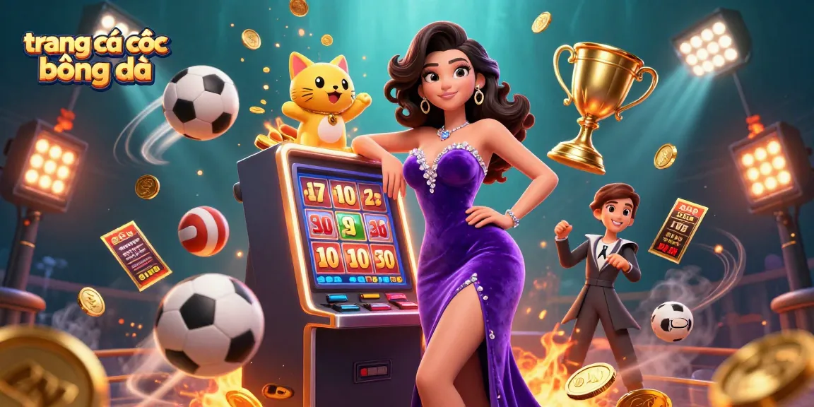 Engage in trang cá cược bóng đá with fun visuals, featuring sports betting elements and vibrant graphics.