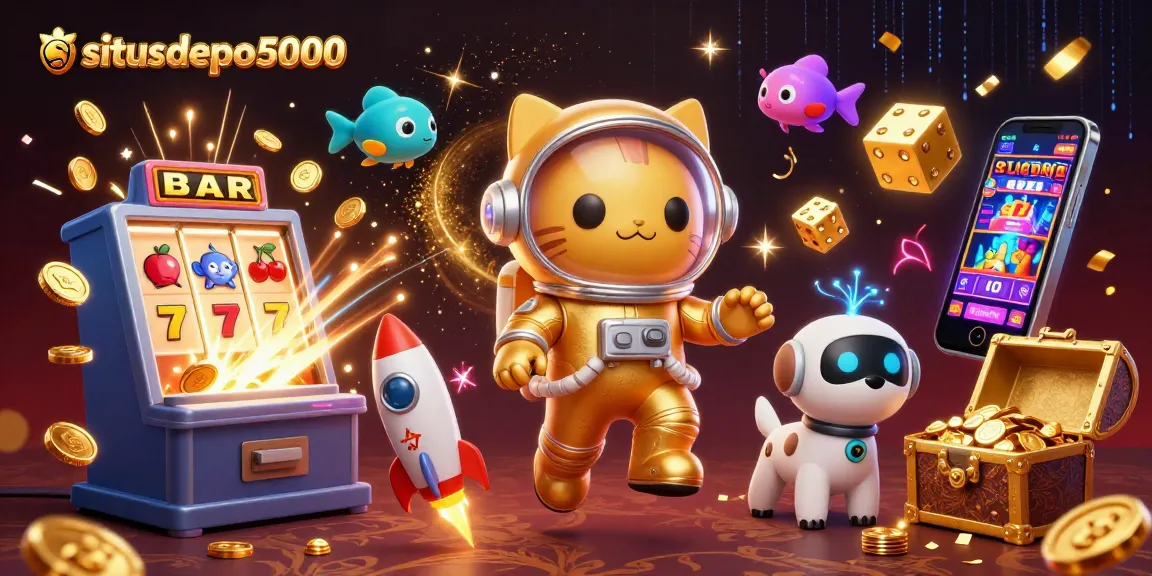 Join the fun with situsdepo5000 as the golden space cat wins jackpots near alien creatures!