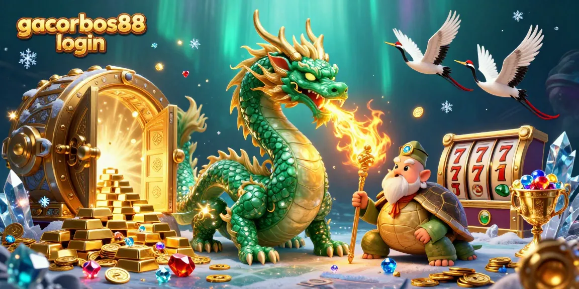 Experience thrilling gacorbos88 login action with a massive jade dragon and lucky symbols!