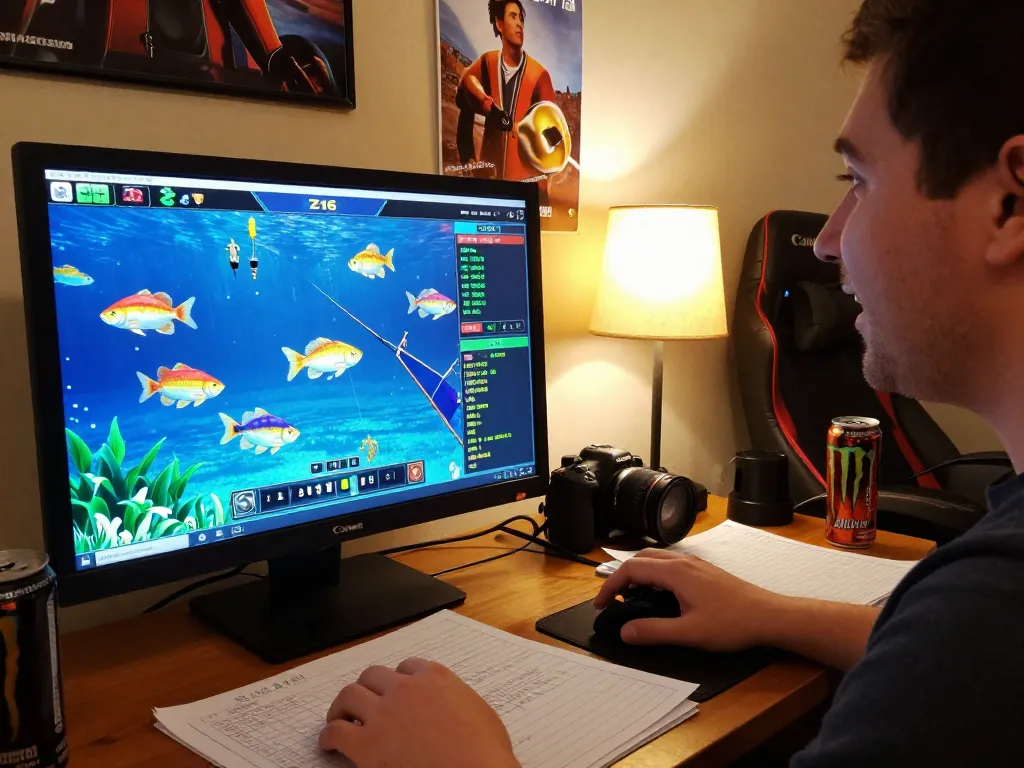 Engaging in exciting ยิงปลา Z16 gameplay on a computer, showcasing thrilling action and strategy.