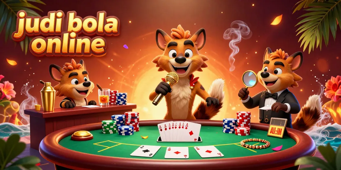 Experience lively entertainment at the judi bola online casino with a comedic hyena club scene.