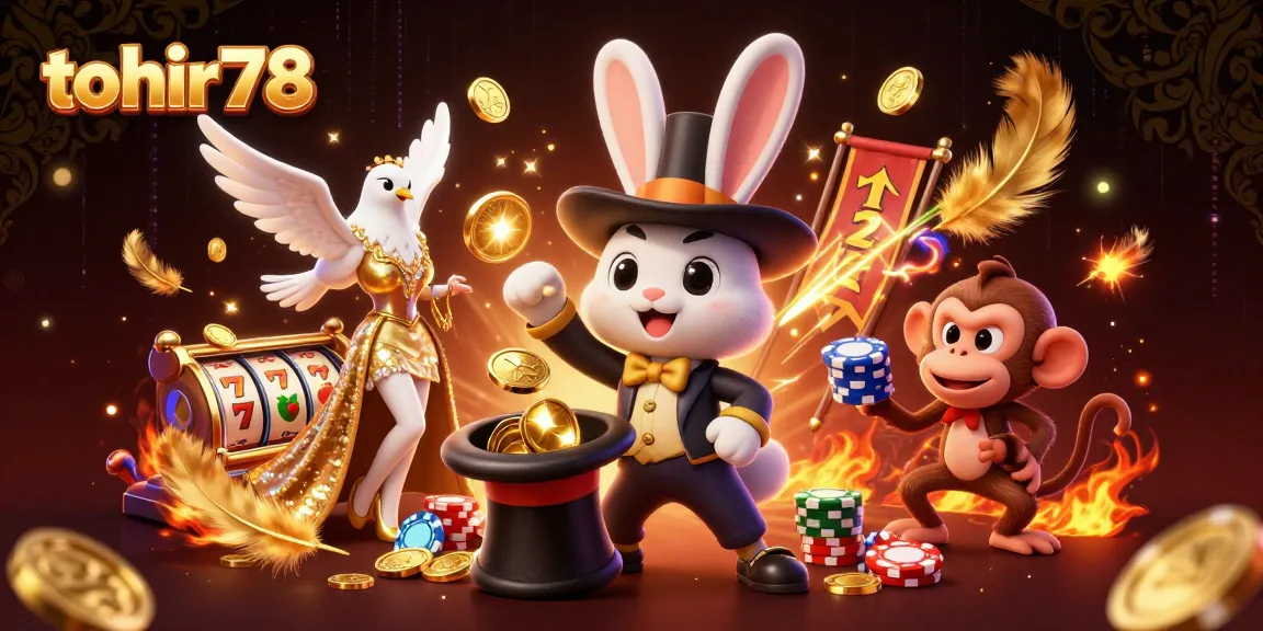Bermain slot online di tohir78, memicu jackpot dengan simbol keberuntungan dan koin emas berkilau.