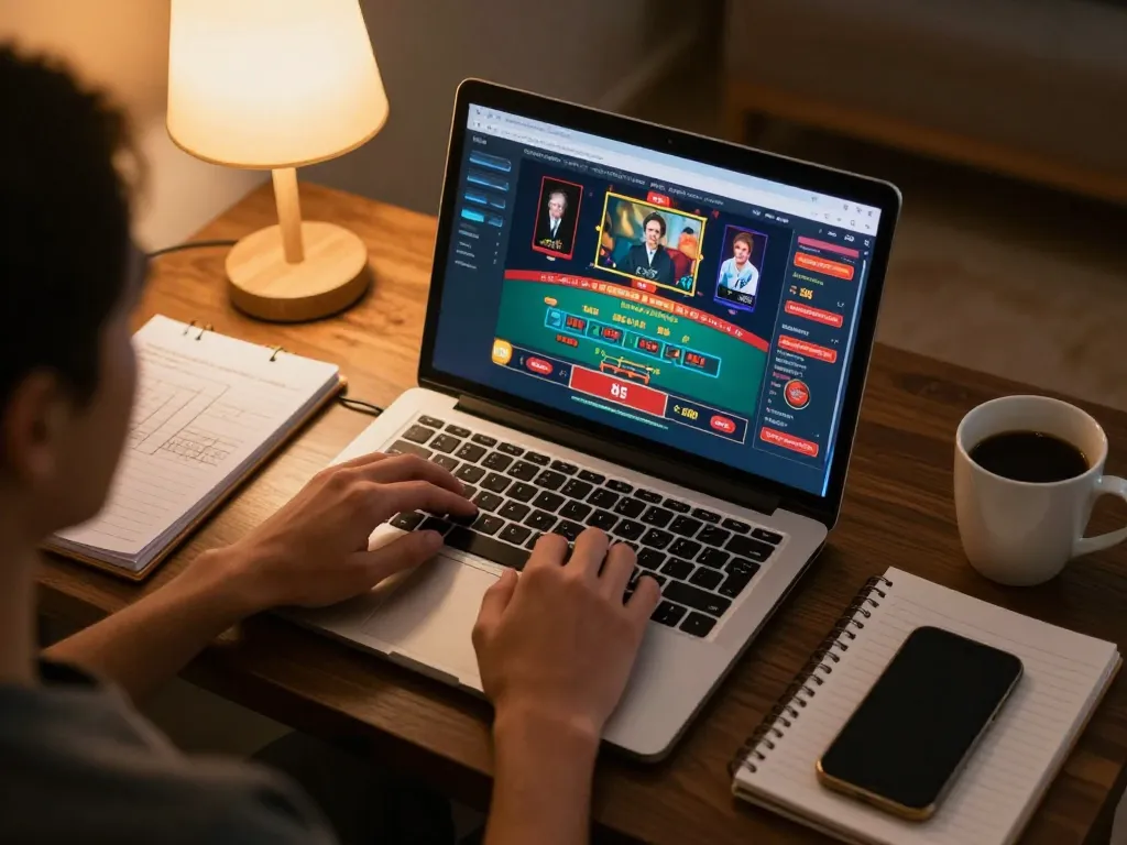 Engaging online gaming experience with okfun casino interface and strategy notes on the table.