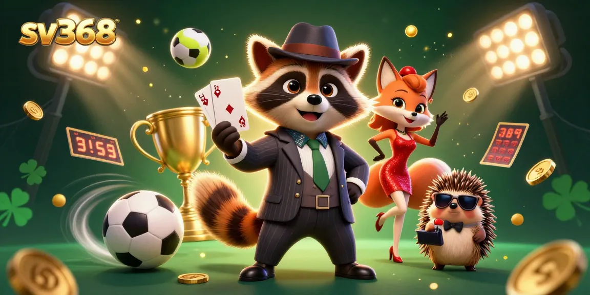 Experience thrilling gambling action at sv368 with vibrant characters in a dynamic casino scene filled with sports elements.
