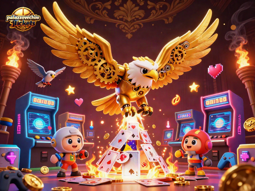 Palazzovecchiotickets memberi pengalaman bermain yang memikat dengan simbol jackpot dan perayaan desain kasino.