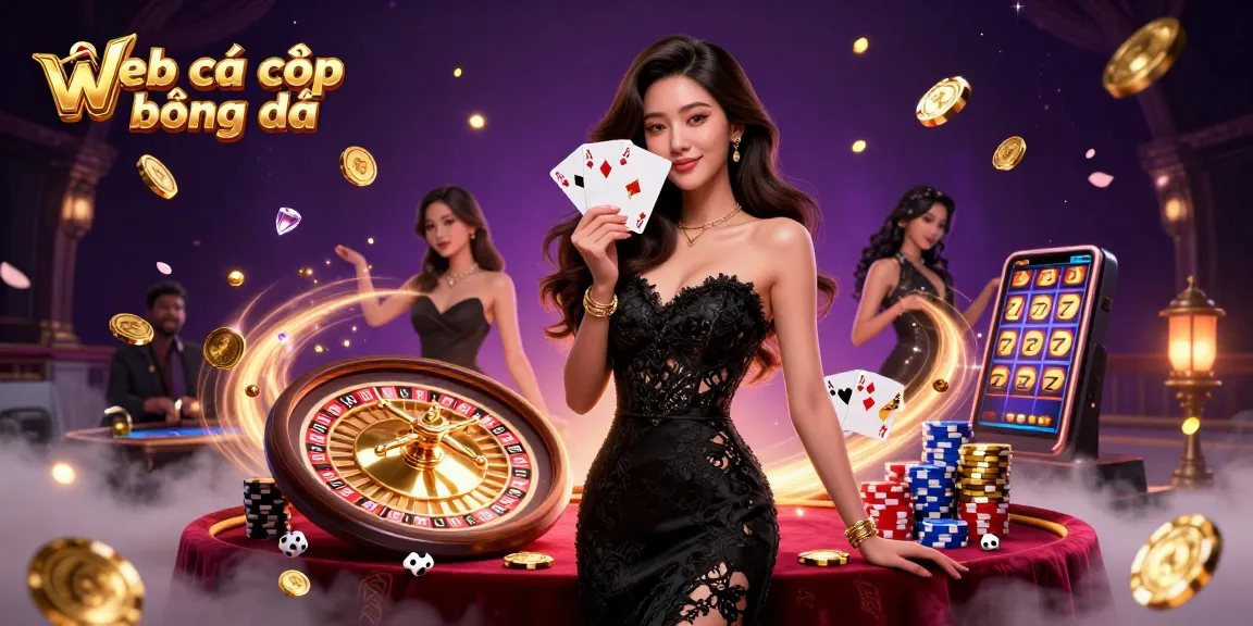 Experience web cá cược bóng đá in a vibrant casino scene filled with exciting game elements.