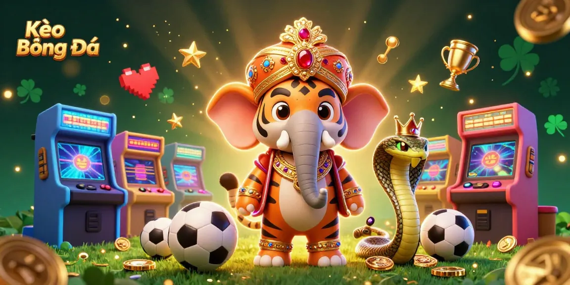 Kèo Bóng Đá highlights vibrant sports betting with a majestic maharaja riding an elephant, adorned with colorful game elements.