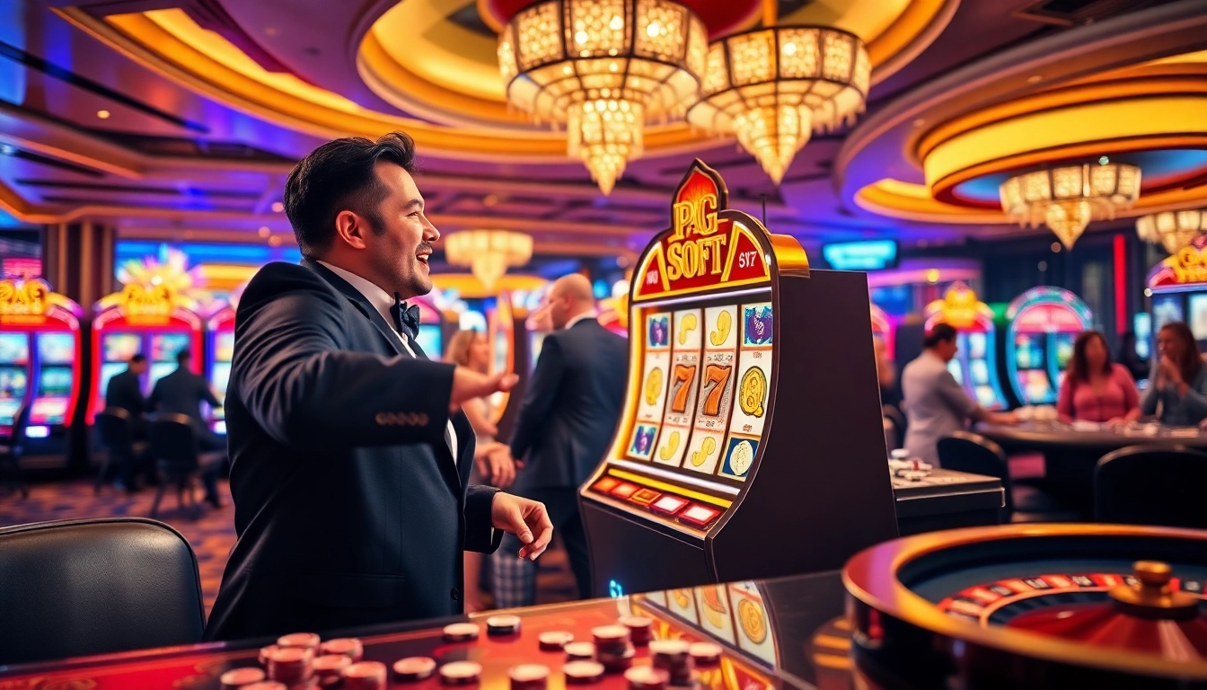 Exciting moment at the PG Soft Fortune Tiger โบนัส slot machine with vibrant casino atmosphere