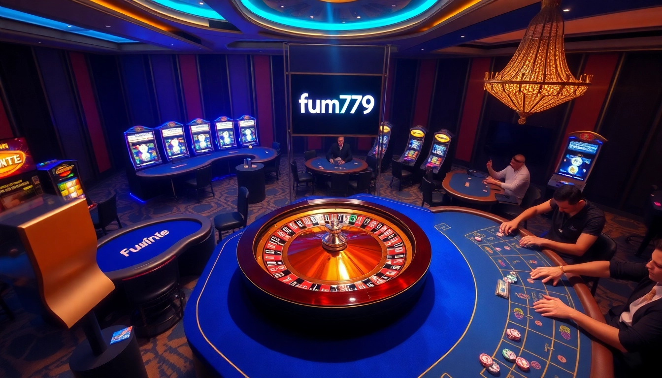 Experience high-stakes gambling at fun79 with luxurious casino tables and exciting gameplay.
