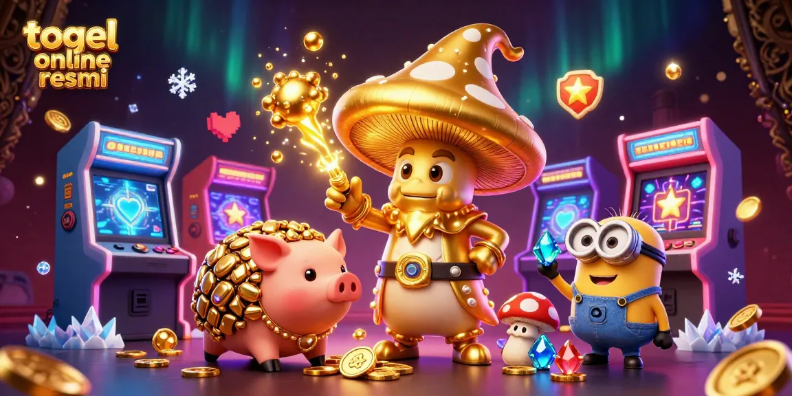 Menggoda keberuntungan di togel online resmi dengan ilustrasi 3D menarik yang menampilkan karakter unik dalam suasana kasino yang meriah.