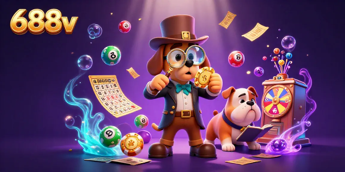 Explore 688v's exciting casino world with a detective and treasure clues in a vibrant scene.