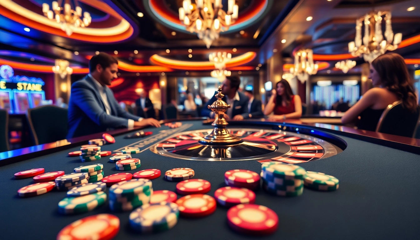 Menyaksikan arus hoki di meja roulette dengan suasana kasino yang meriah.