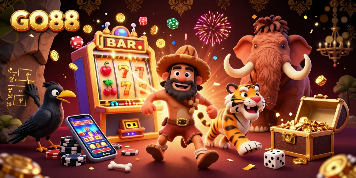 Experience the thrill of GO88 with a vibrant casino scene full of exciting games and golden prizes.