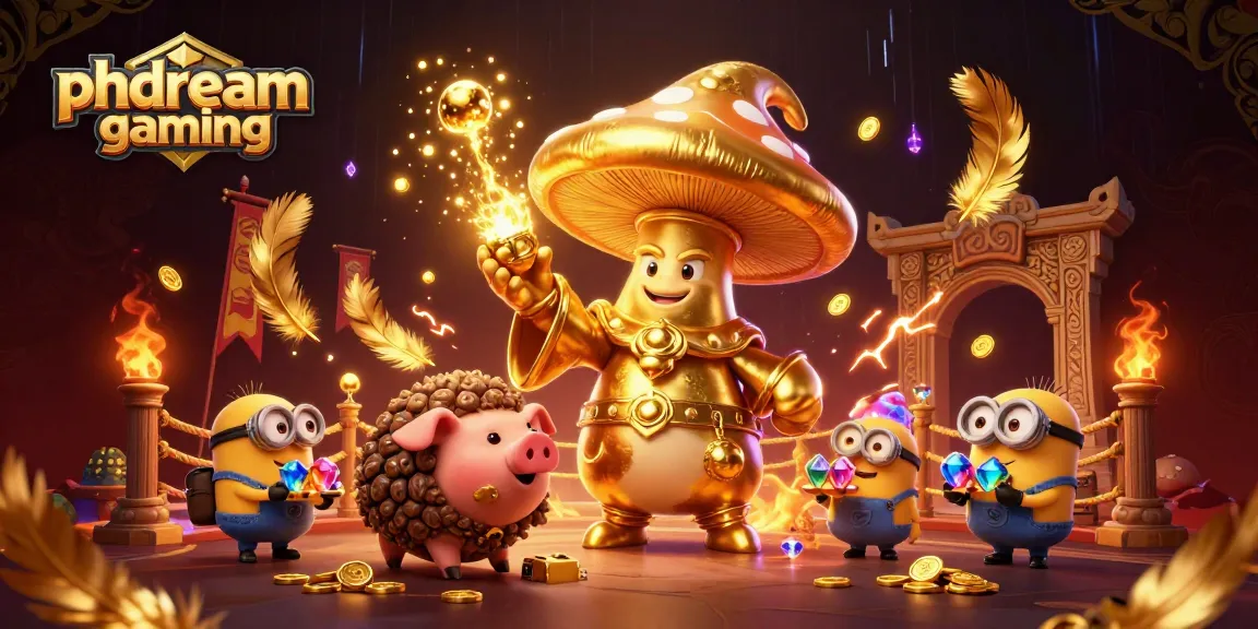 Experience phdream gaming with a vibrant 3D casino illustration featuring magical characters and dynamic gambling elements.