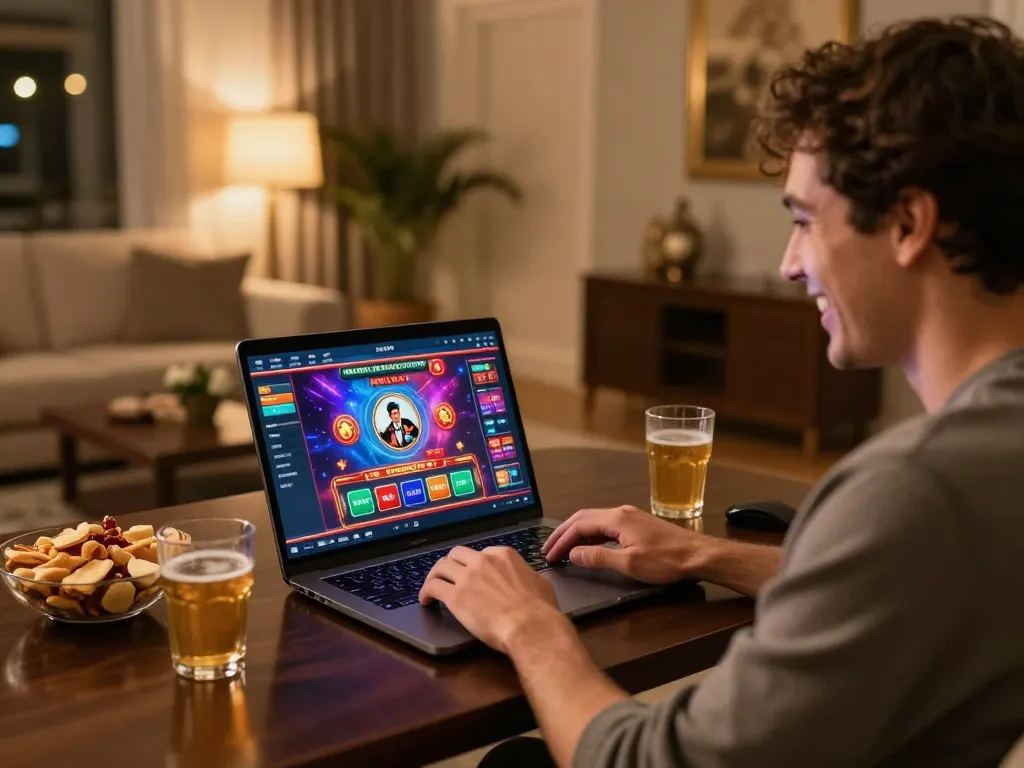 Player engaging with the iwin online casino app, showcasing an exciting gaming experience