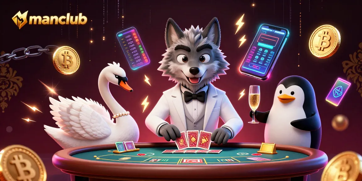 Experience thrilling gameplay at Manclub with our stylish Baccarat table and vibrant casino atmosphere.