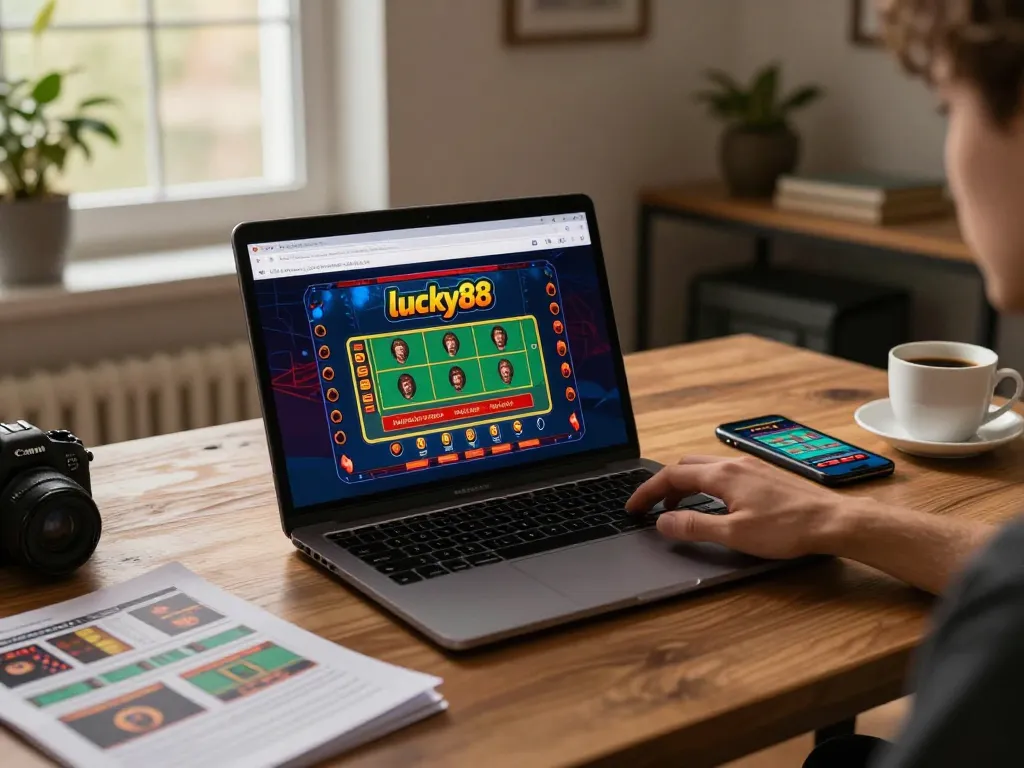 Engaging gameplay at lucky88 online casino with laptop and smartphone interface.