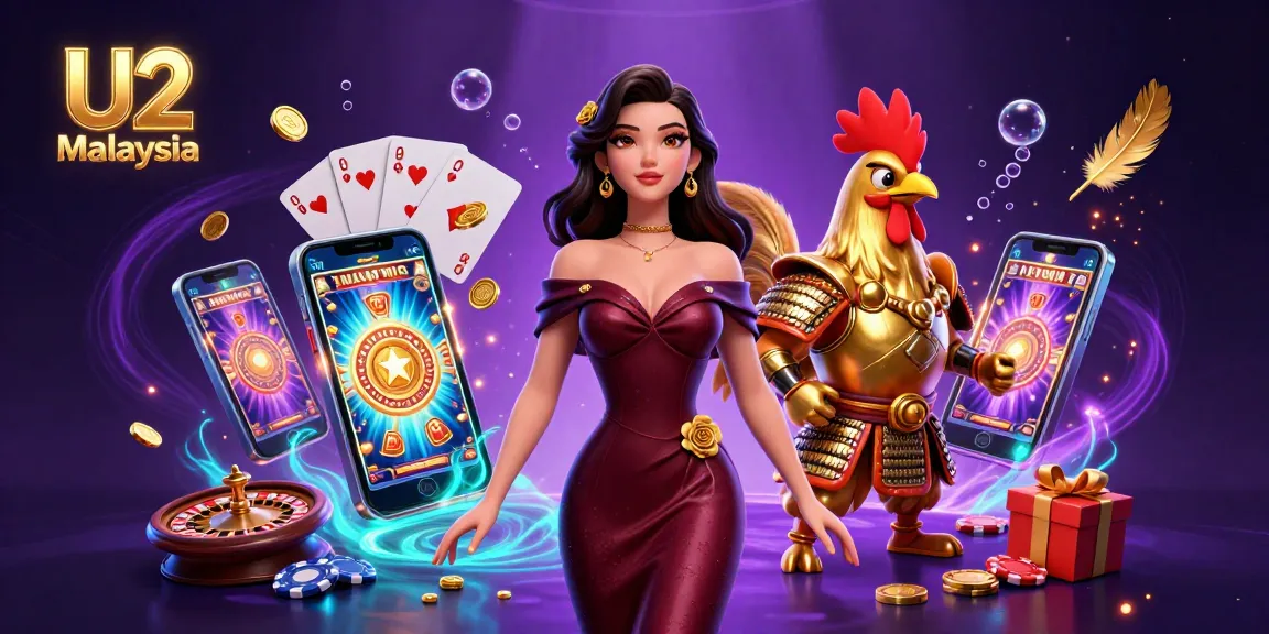 Engage with U2 Malaysia’s casino scene featuring vibrant 3D characters amidst dynamic gambling elements.