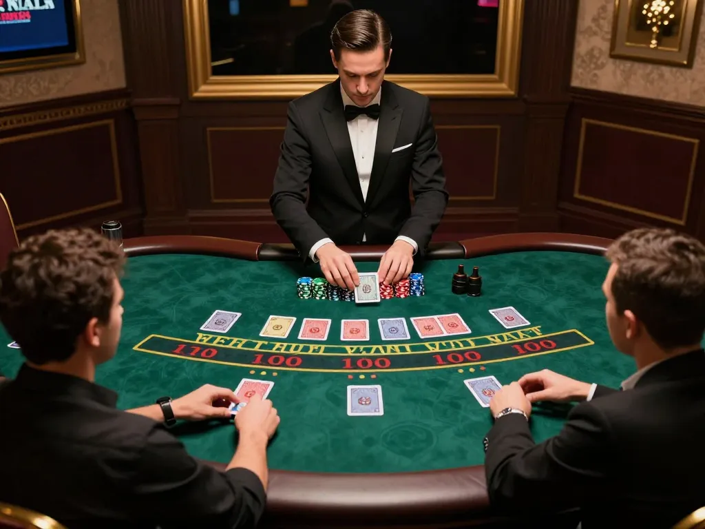 Engaged players enjoying a live dealer baccarat game at VN789 casino.