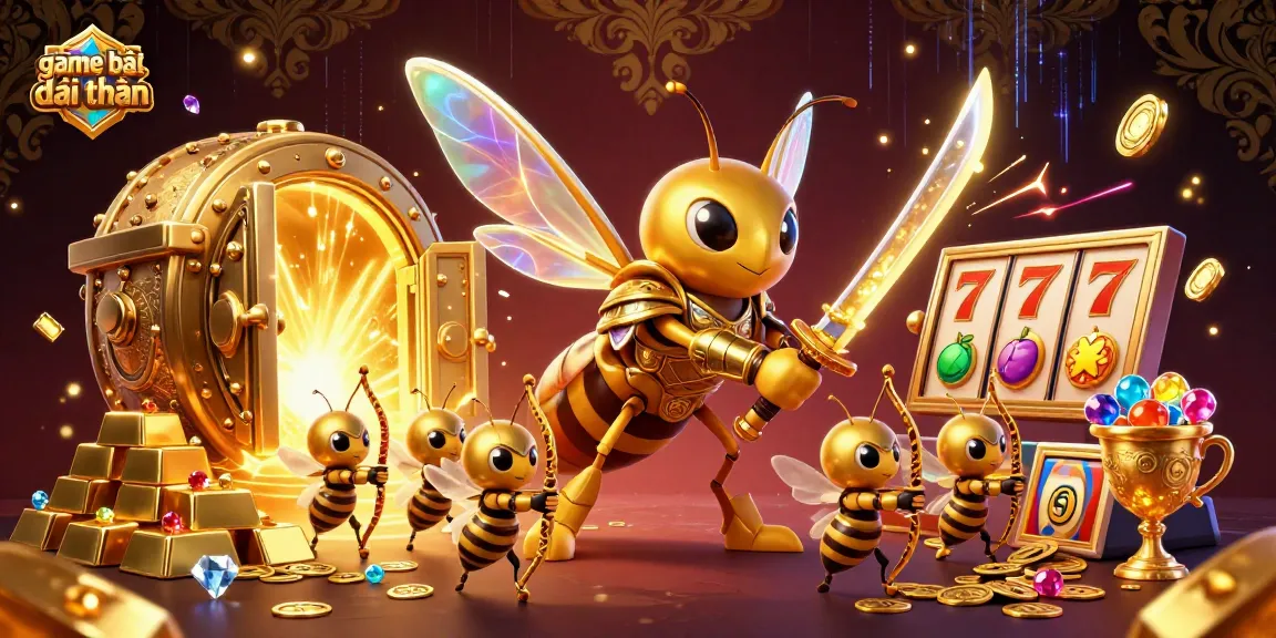 Experience the excitement with game bài đổi thưởng as golden treasures and animated characters come alive in a dynamic casino scene.