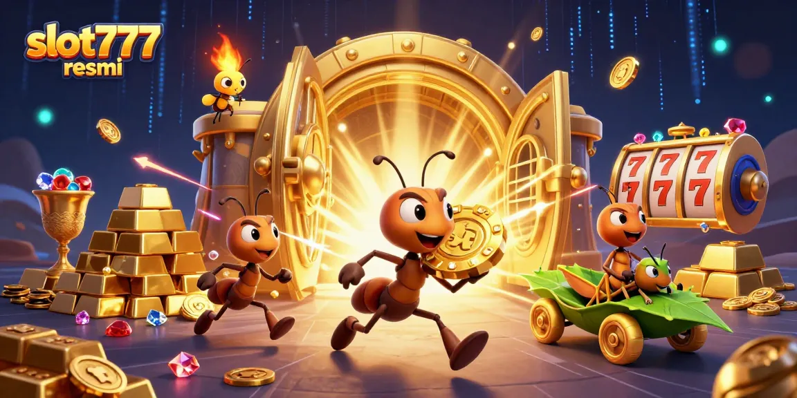 Join the adventure with slot777 resmi as ants and friends secure a massive poker chip in a dynamic heist scene.