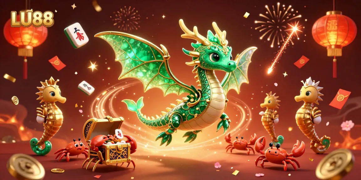 Experience thrilling gameplay with LU88's vibrant underwater-themed 3D illustration featuring captivating characters and rich casino elements.